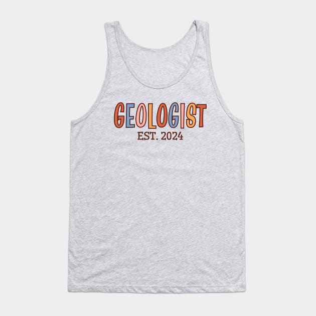 Geologist Est. 2024, Geology Student Graduation Tank Top by WaBastian